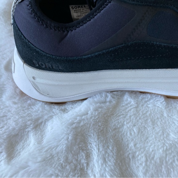 Sorel Women’s Ona Low Sneakers in Black Suede with White Platform Bottom Size 10 - Picture 12 of 13